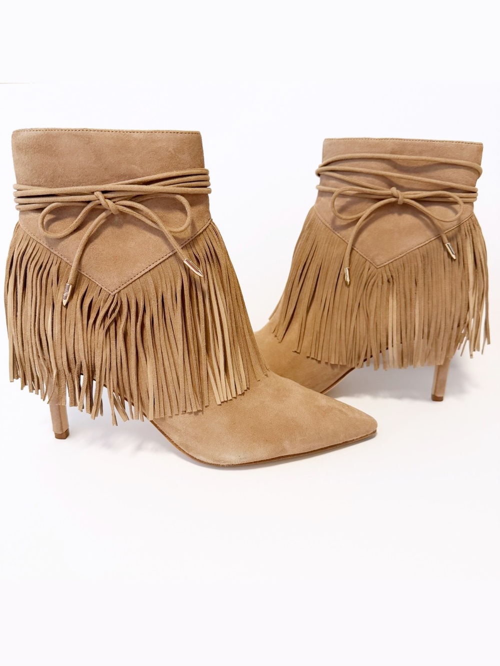 SAM EDELMAN | Fringe Ankle Booties 7.5M in Tan